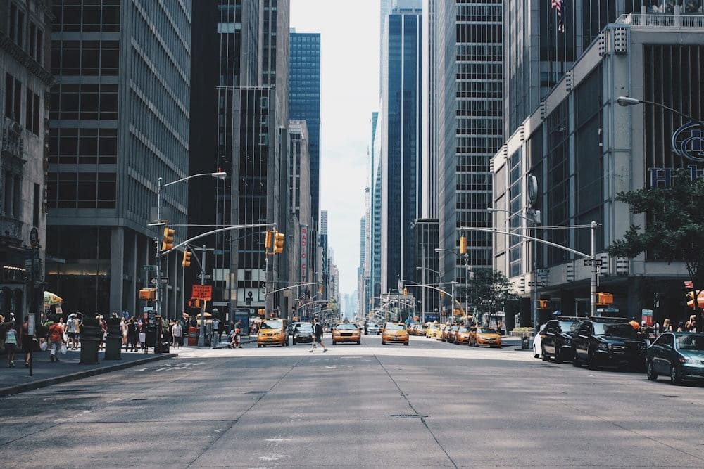 Waterfront city street